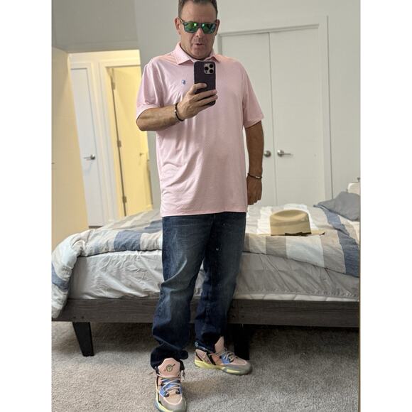 Ralph Lauren Men’s Polo Pink White Polka Dots Large - Picture 5 of 5